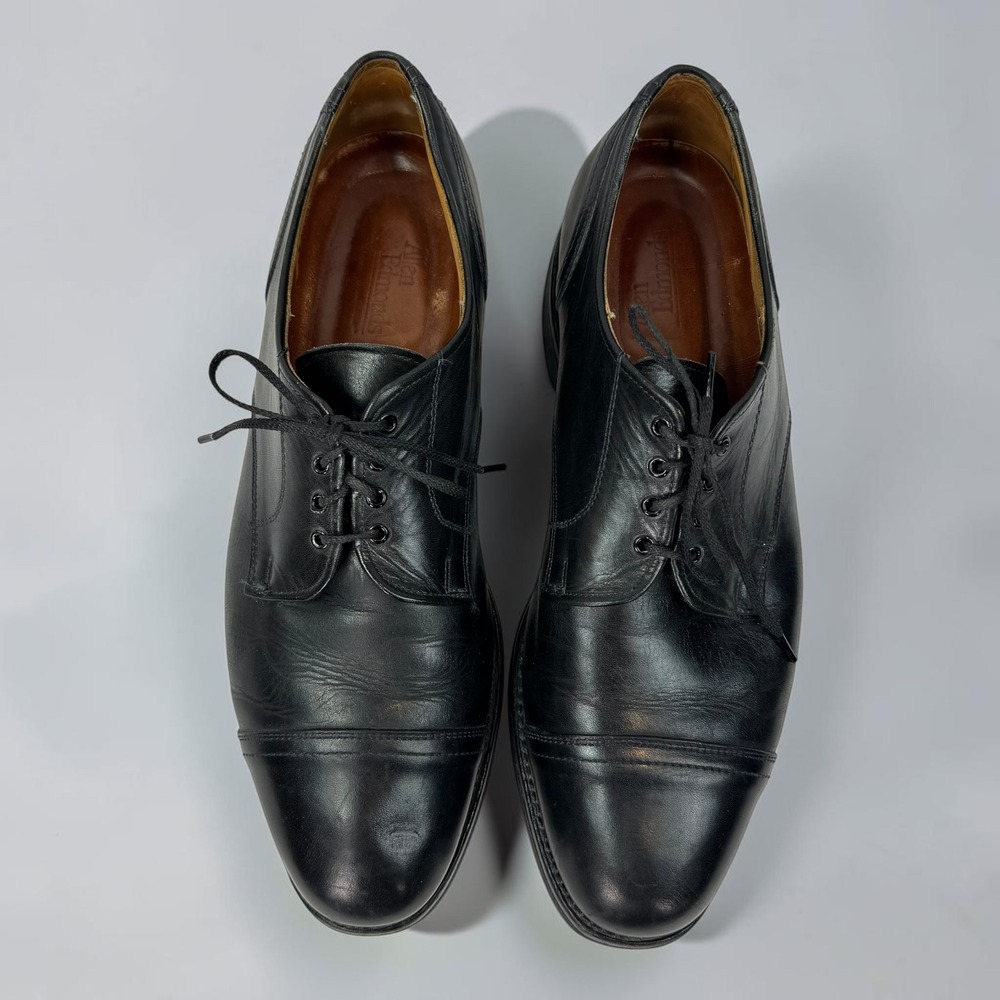 Allen Edmonds Cap Toe Blucher Black 13 B Mens Shoe Vibram Sole Leather Derby